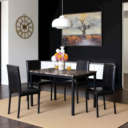 Modern Faux Marble Dining Table – Black Kitchen & Dining Room Tables