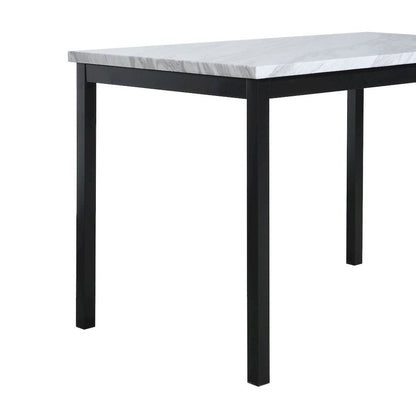 Modern Faux Marble Dining Table – Off-White Kitchen & Dining Room Tables