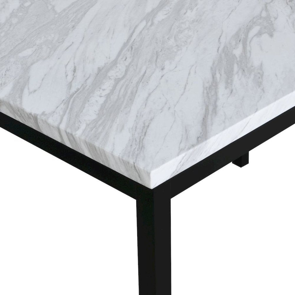 Modern Faux Marble Dining Table – Off-White Kitchen & Dining Room Tables