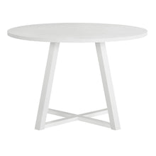 White Round Kitchen Table With Wood Base, Ideal for Dining Rooms