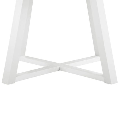 White Round Kitchen Table With Wood Base, Ideal for Dining Rooms