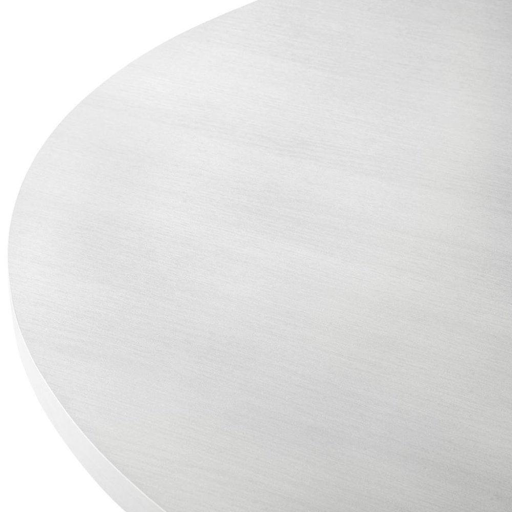 White Round Kitchen Table With Wood Base, Ideal for Dining Rooms