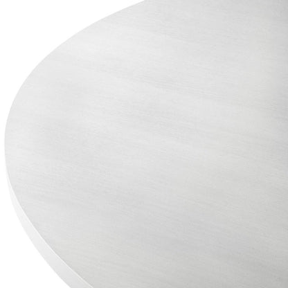 White Round Kitchen Table With Wood Base, Ideal for Dining Rooms