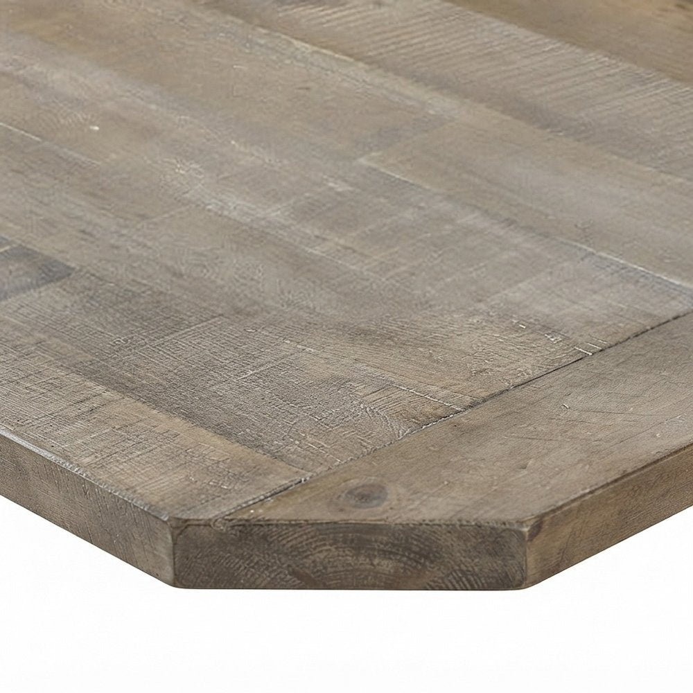 Wood Dining Table with Two-Tone Finish, Turned Legs, for Kitchen, Antique White