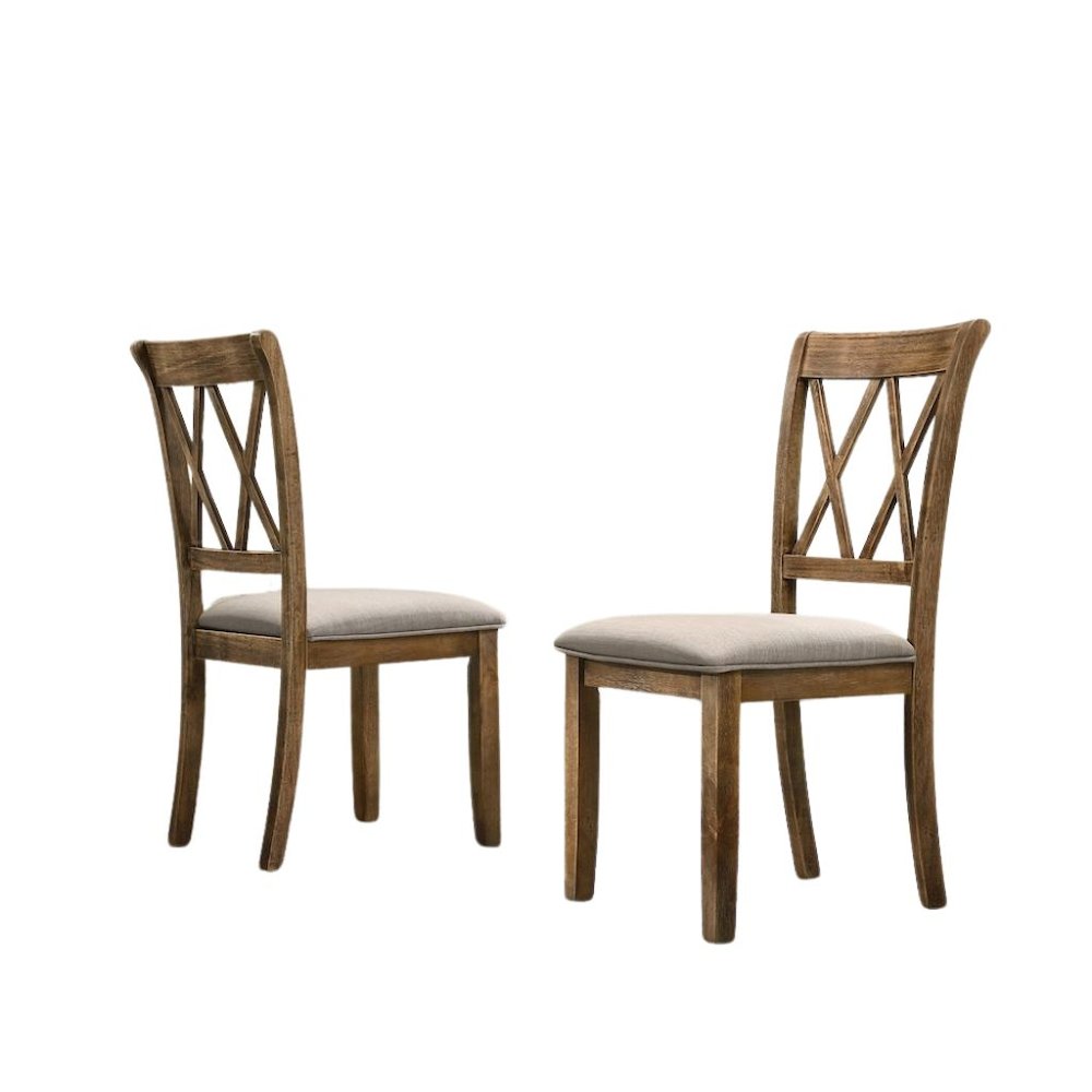 Brown Wooden Round Dining Table Set for 4 with Kitchen Chairs, 5-Piece