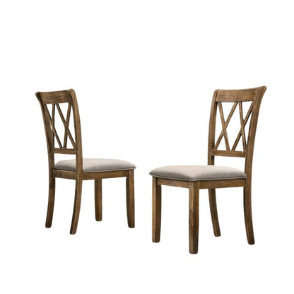 Brown Wooden Round Dining Table Set for 4 with Kitchen Chairs, 5-Piece