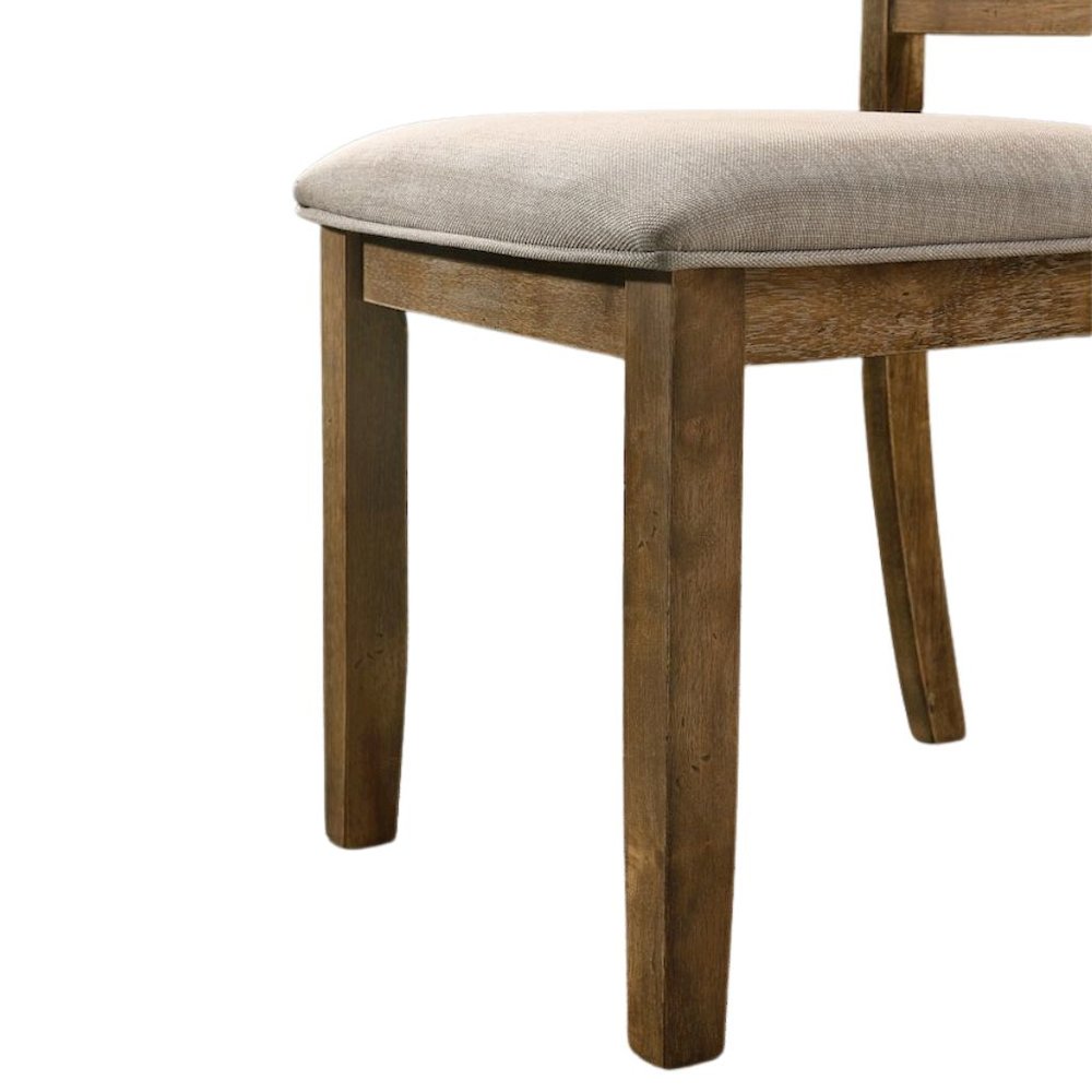Brown Wooden Round Dining Table Set for 4 with Kitchen Chairs, 5-Piece
