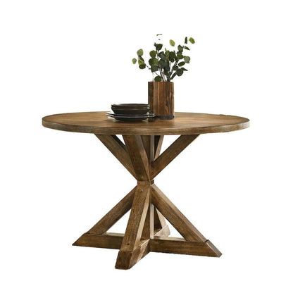 Brown Round Dining Table for 4 – Kitchen & Dining Room Table in Wood