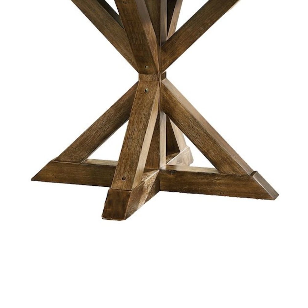 Brown Round Dining Table for 4 – Kitchen & Dining Room Table in Wood
