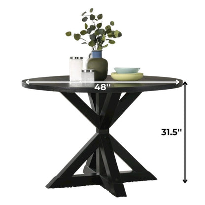 Black Round Dining Table for 4 – Kitchen & Dining Room Table in Wood