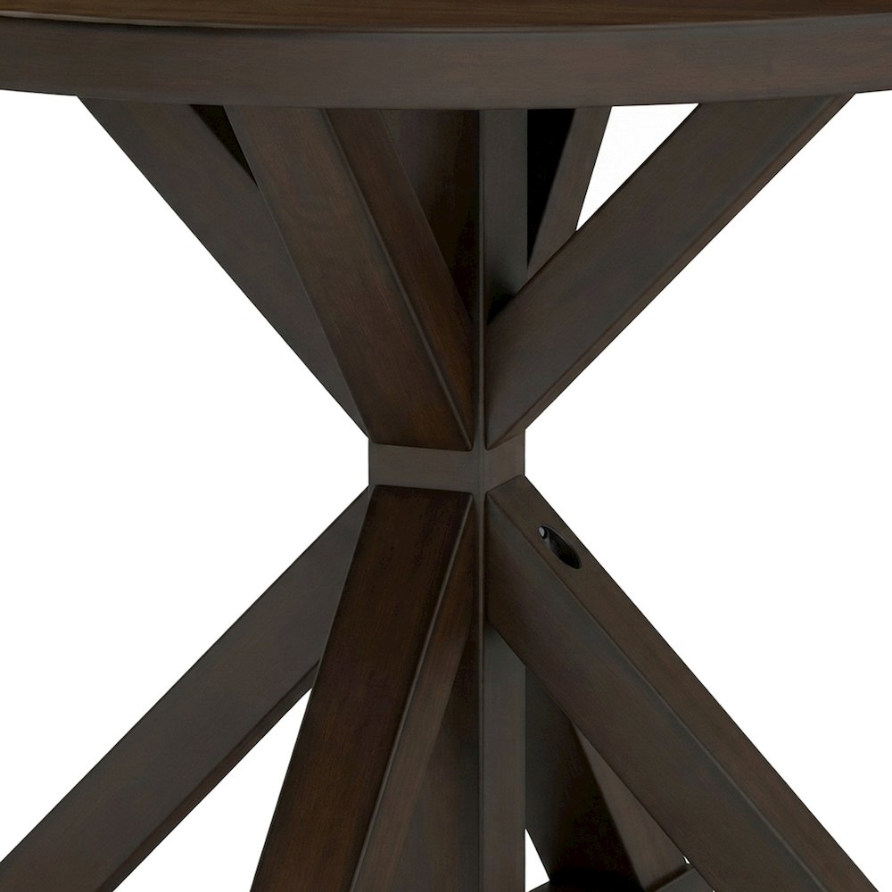 Veneer-Top Dining Table, Cross-Buck Base, Rubberwood Kitchen Table, Espresso