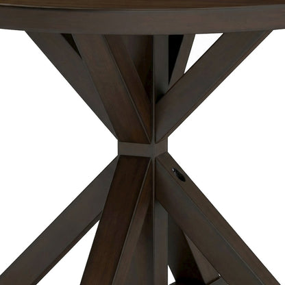 Veneer-Top Dining Table, Cross-Buck Base, Rubberwood Kitchen Table, Espresso
