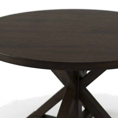 Veneer-Top Dining Table, Cross-Buck Base, Rubberwood Kitchen Table, Espresso
