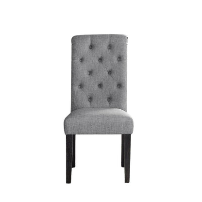 Gray Kitchen Table Chairs Set of 4, Wood Dining Set with Tufted Seats