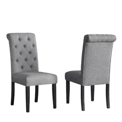 Gray Dining Table with Chairs Set for 6, Kitchen and Dining Room Set