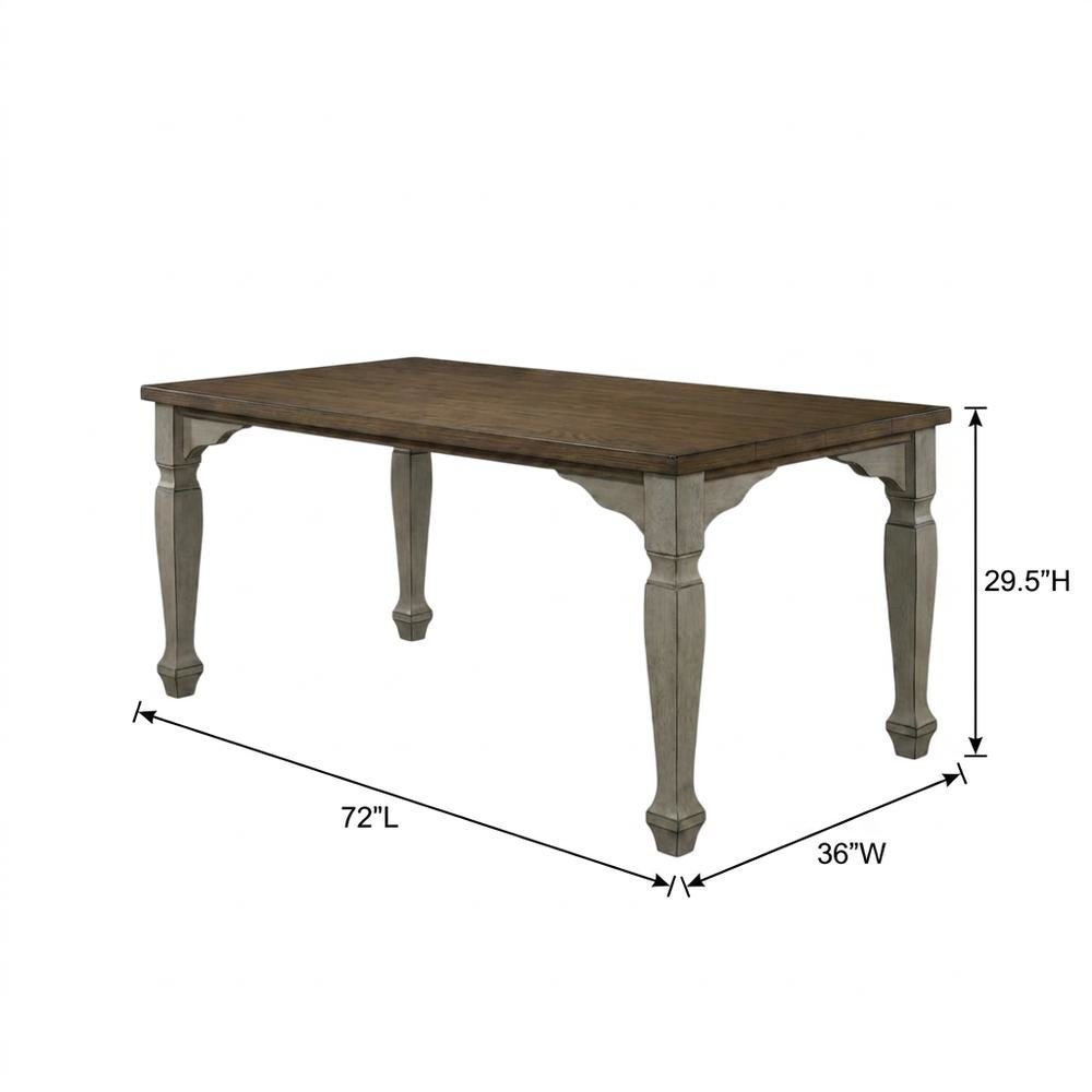 Farmhouse Wood and Upholstered Dining Table with Chairs 7 Piece Set, Grey