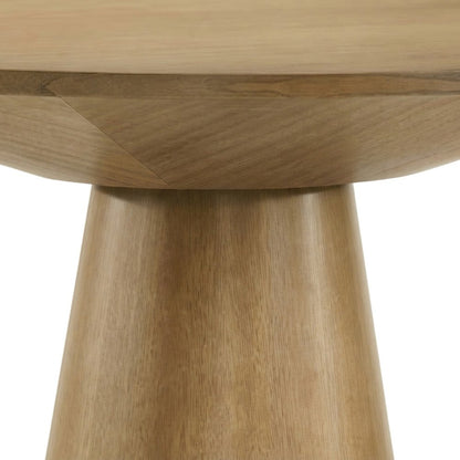 Round Pedestal Dining Table with Solid Rubberwood Base for 4, Driftwood