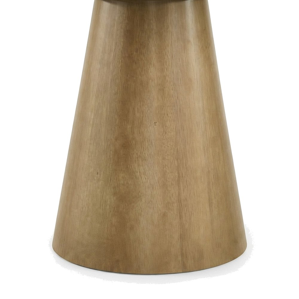 Round Pedestal Dining Table with Solid Rubberwood Base for 4, Driftwood