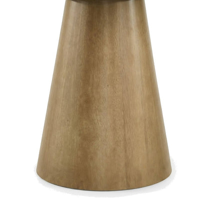 Round Pedestal Dining Table with Solid Rubberwood Base for 4, Driftwood