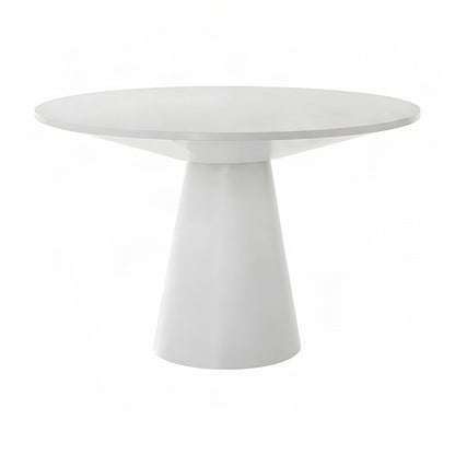 Round Pedestal Dining Table with Solid Rubberwood Base for 4, White