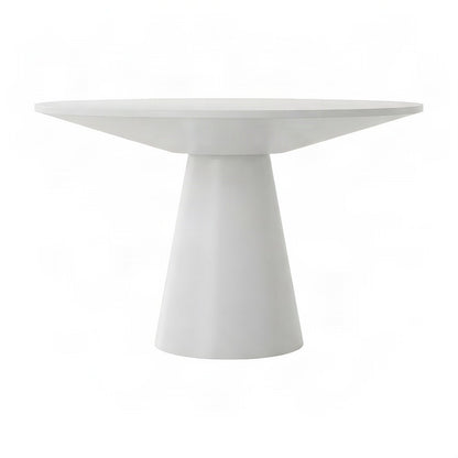 Round Pedestal Dining Table with Solid Rubberwood Base for 4, White