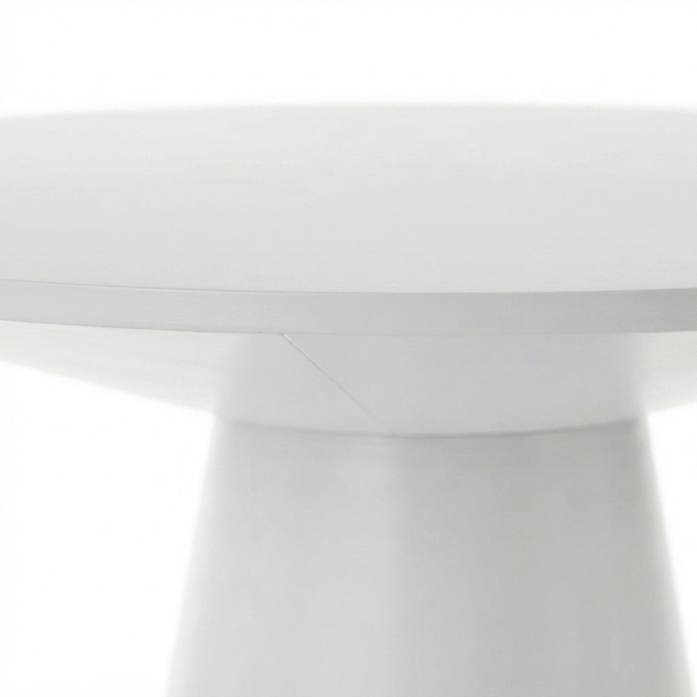 Round Pedestal Dining Table with Solid Rubberwood Base for 4, White
