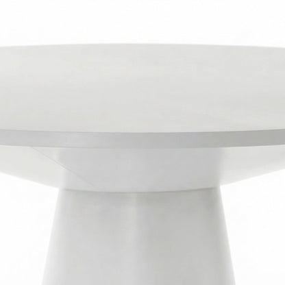 Round Pedestal Dining Table with Solid Rubberwood Base for 4, White