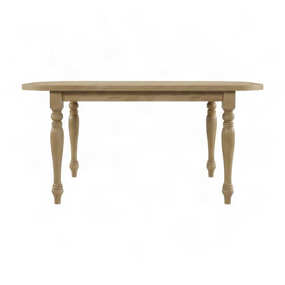 Solid Wood Leg Dining Table with Oak Veneer Top and Turned Legs, Red/White