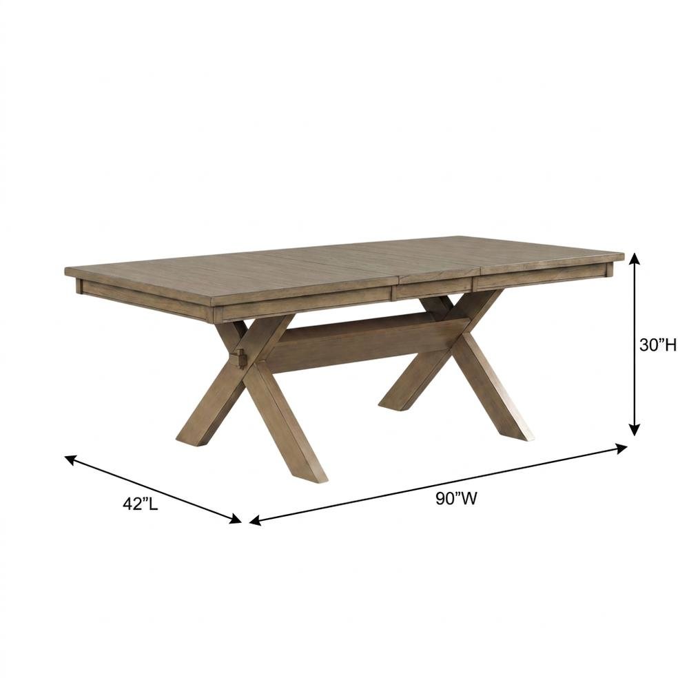 Extendable Wood Dining Table with Chairs and Bench 6 Piece Set, Pine Brown