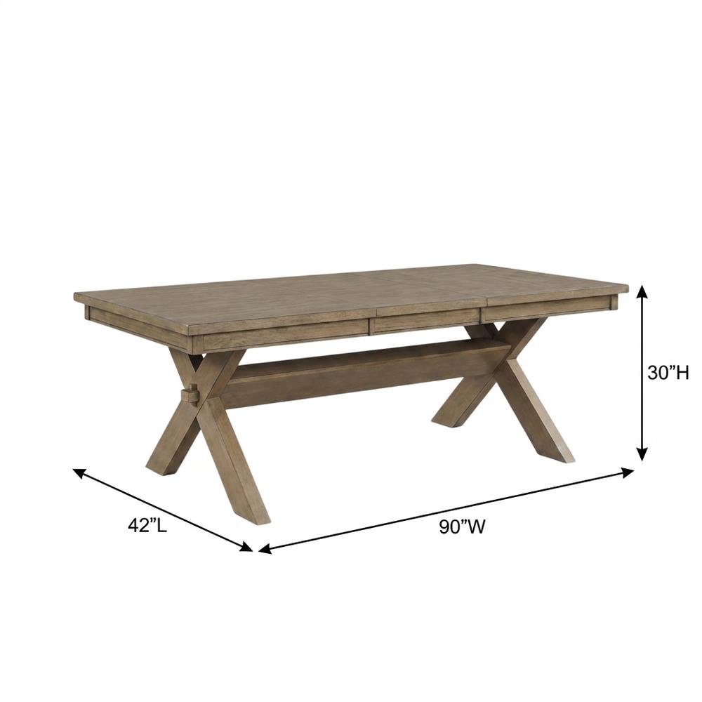 Extendable Wood Dining Table Set with Farmhouse Chairs, Pine Brown, 7 Piece Set