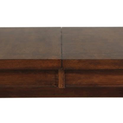 Wood Trestle Extendable Dining Table with Leaf, Expandable Dinner, Walnut