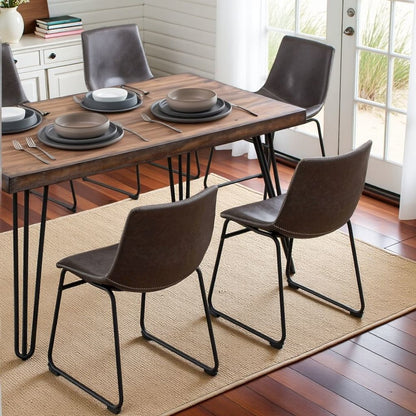 Antique Gray Dining Table Set with 6 Chairs, Kitchen and Dining Room Furniture