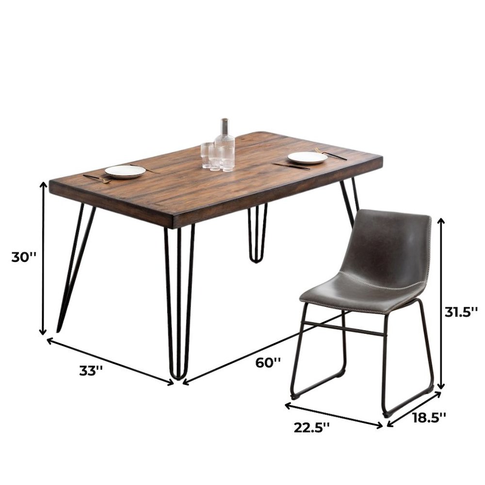 Antique Gray Dining Table Set with 6 Chairs, Kitchen and Dining Room Furniture