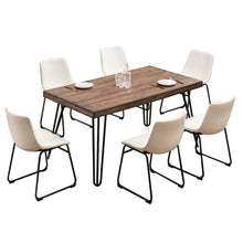 Antique White Dining Table Set with 6 Chairs, Kitchen and Dining Room Furniture