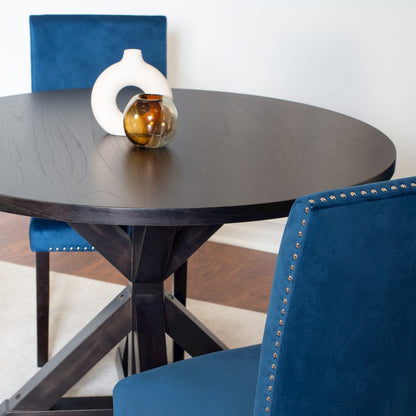 Enbridge 5-Pc Dining Set, Cross-Buck Dining Table with 4 Stylish Chairs, Blue