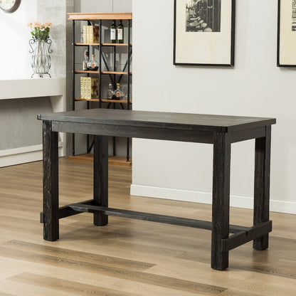 Lotusville 7-Pc Counter Height Wood Dining Table, 6 Faux Leather Chairs