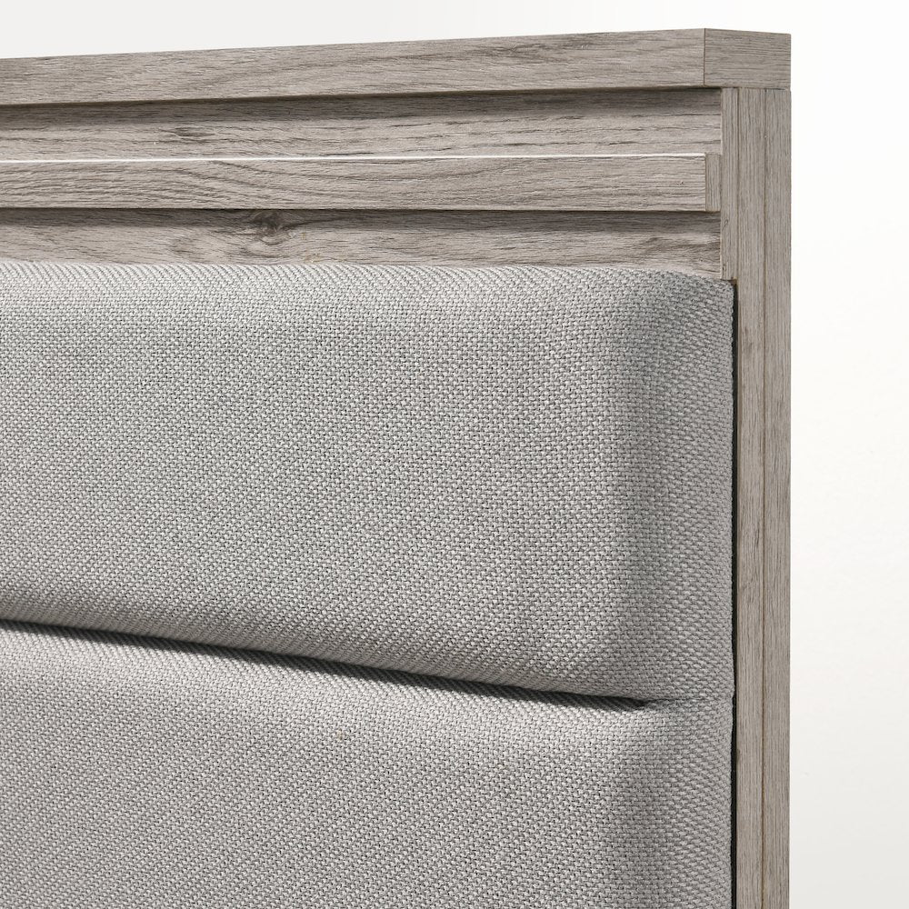 Panel Bed, Dresser, Mirror, 2 Nightstands, and Chest, Weathered Gray, Queen