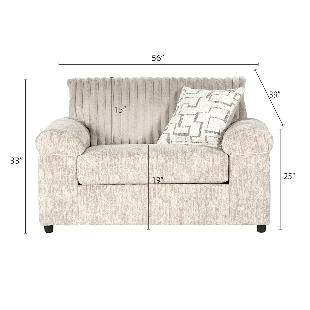 Nason Wide Wale Corduroy Living Room 4-Piece Sofa Set, Parchment