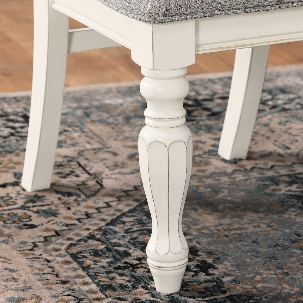 Belleza French Country 7-PC Dining Set in Antique White and Weathered Oak Finish