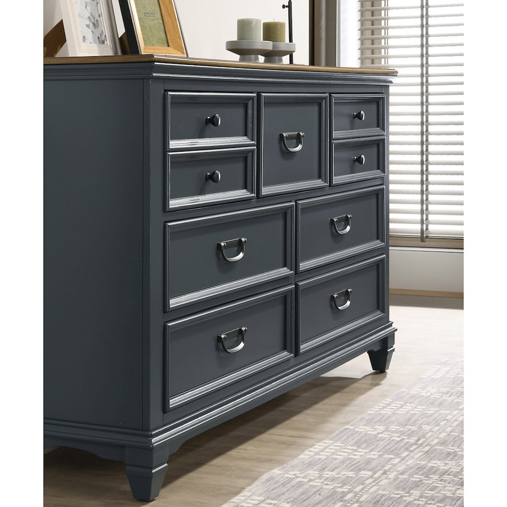 Clelane Wood Bedroom Set Panel Queen Bed, Dresser, Mirror, Nightstand, Chest