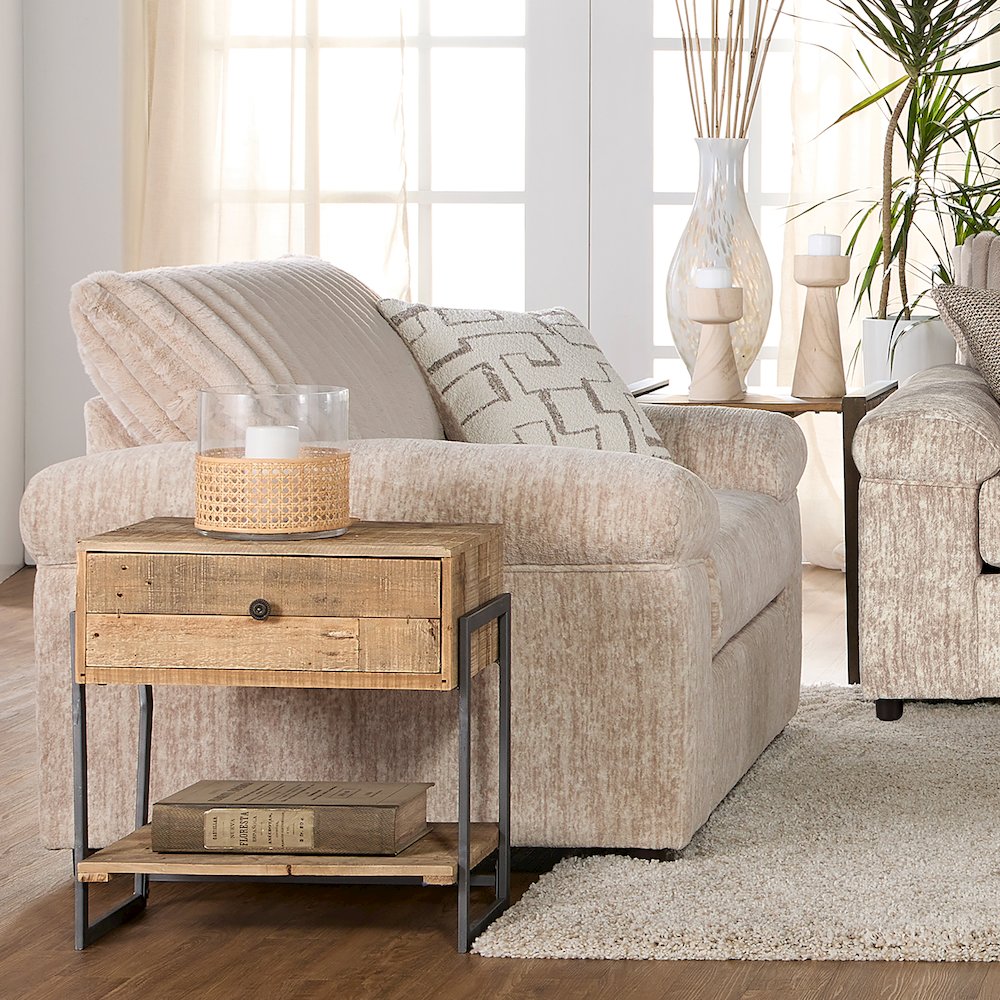 Nason Wide Wale Corduroy Living Room 4-Piece Sofa Set, Parchment