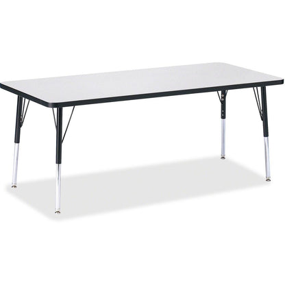 Jonti-Craft Berries Elementary Height Color Edge Rectangle Table - Black Rectangle, Laminated Top - Four Leg Base - 4 Legs - Adjustable Height - 15" to 24" Adjustment - 72" Table Top Length x 30" Tabl