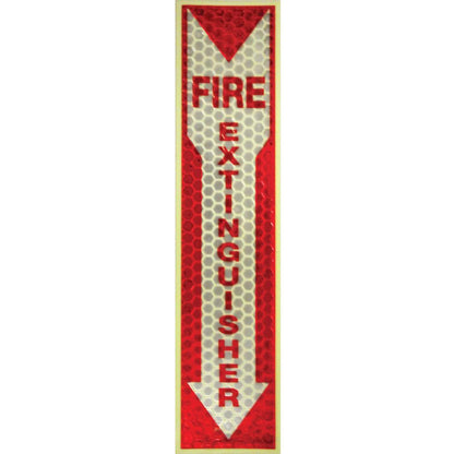 Miller's Creek Luminous Fire Extinguisher Sign - 1 Each - English - Fire Extinguisher Print/Message - 4" Width x 16.8" Height x 1" Depth - Rectangular Shape - Red Print/Message Color - Reflective, Fle