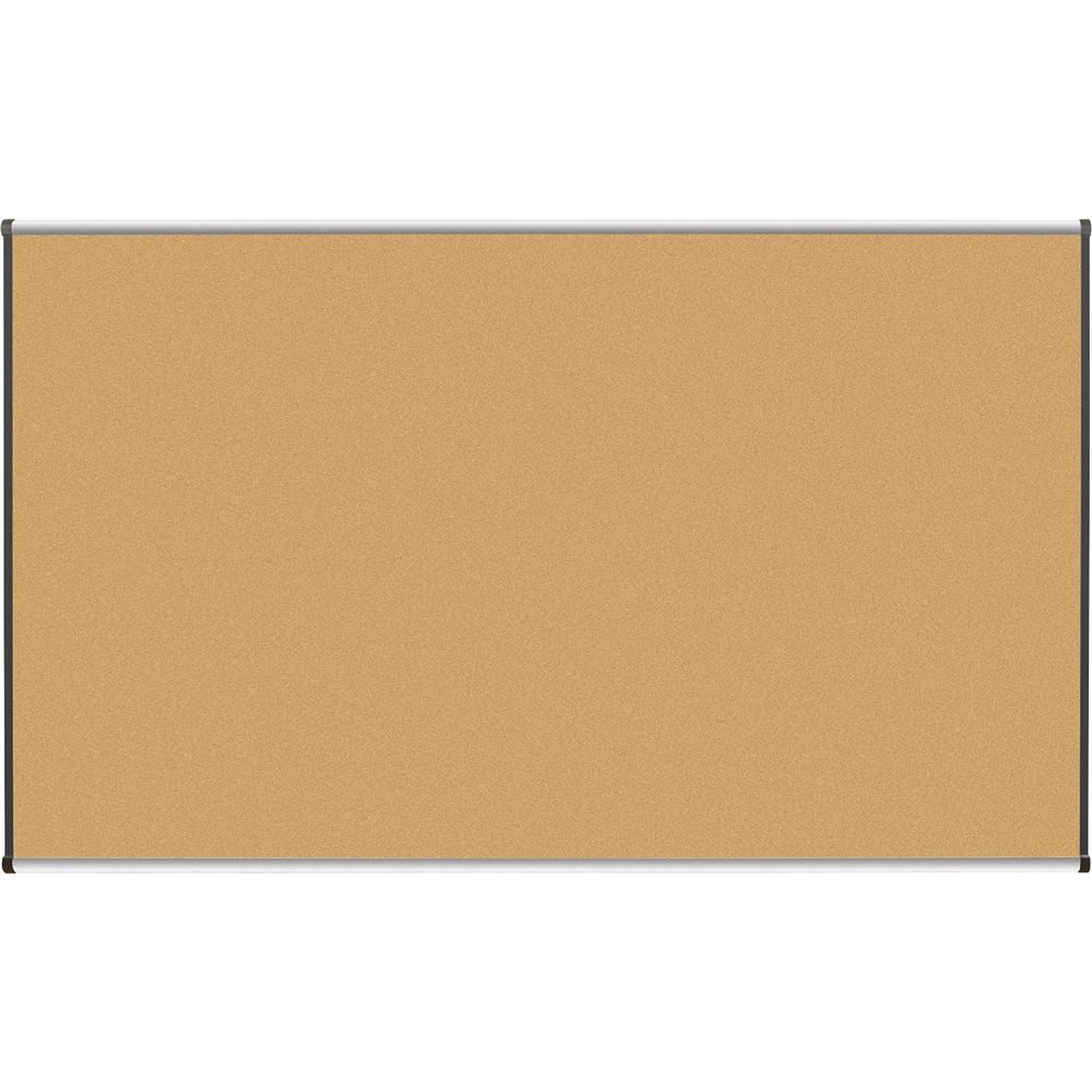 Lorell Satin-Finish Bulletin Board - 72" Height x 48" Width - Natural Cork Surface - Durable, Self-healing - Silver Anodized Aluminum Frame - 1 Each