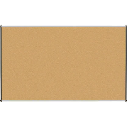Lorell Satin-Finish Bulletin Board - 72" Height x 48" Width - Natural Cork Surface - Durable, Self-healing - Silver Anodized Aluminum Frame - 1 Each