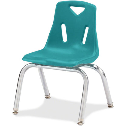 Jonti-Craft Berries Stacking Chair - Steel Frame - Four-legged Base - Teal - Polypropylene - 1 Each