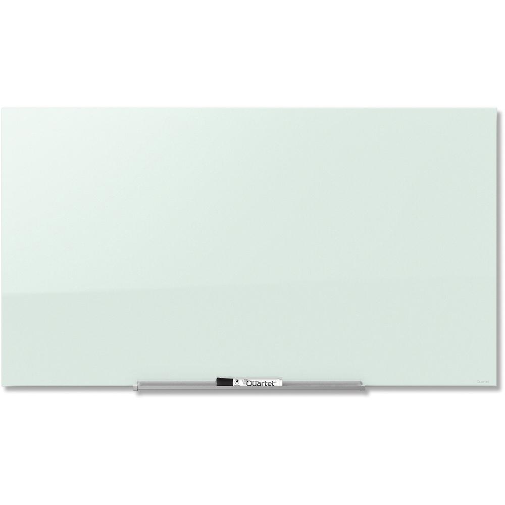 Quartet InvisaMount Magnetic Glass Dry-Erase Board - 74" (6.2 ft) Width x 42" (3.5 ft) Height - White Tempered Glass Surface - Horizontal - Magnetic - Assembly Required - 1 Each
