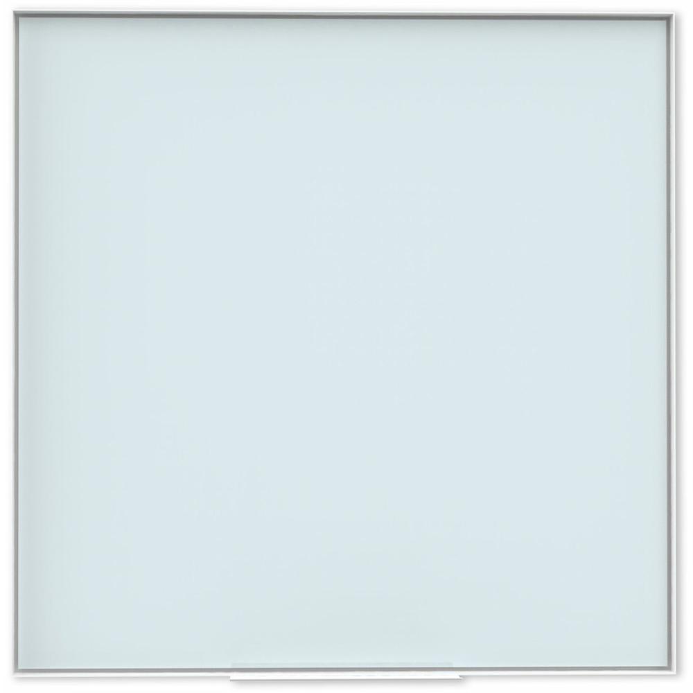U Brands Frosted Glass Dry Erase Board - 35" (2.9 ft) Width x 35" (2.9 ft) Height - Frosted White Tempered Glass Surface - White Aluminum Frame - Square - Horizontal/Vertical - 1 Each