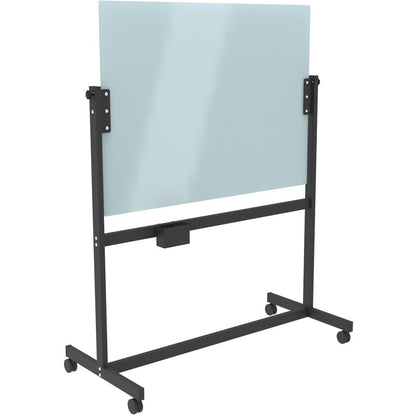U Brands Magnetic Glass Dry Erase Board Rolling Easel - 35" (2.9 ft) Width x 47" (3.9 ft) Height - Frosted White Tempered Glass Surface - Rectangle - Horizontal - Floor Standing, Portable - Magnetic -