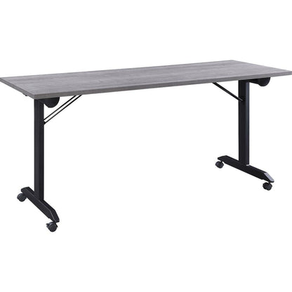 Lorell Mobile Folding Training Table - Rectangle Top - Powder Coated Base - 200 lb Capacity x 63" Table Top Width - 29.50" Height x 63" Width x 24" Depth - Assembly Required - Weathered Charcoal - Lam